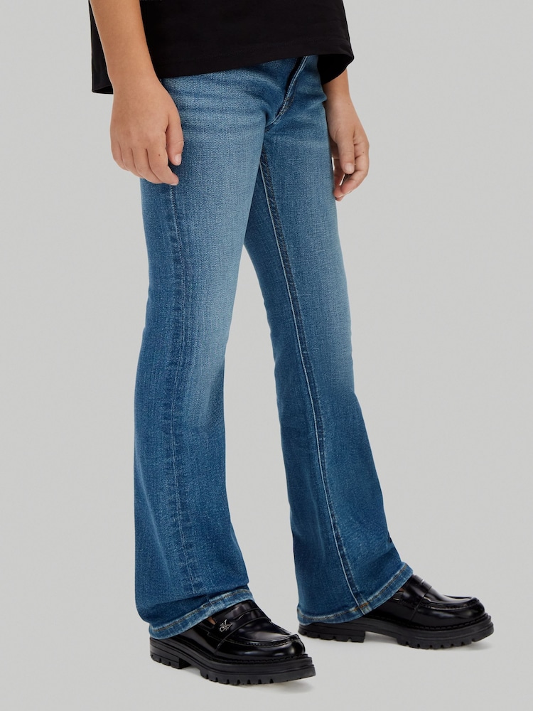 Calvin Klein Blue Mid Rise Flared Jeans - Image 1 of 5 Calvin Klein Blue Mid Rise Flared Jeans - Image 1 of 5