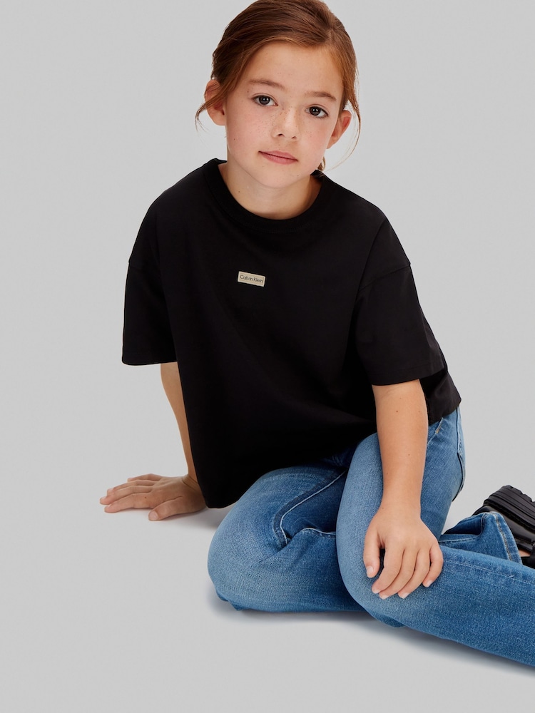 Calvin Klein Blue Mid Rise Flared Jeans - Image 5 of 5 Calvin Klein Blue Mid Rise Flared Jeans - Image 5 of 5