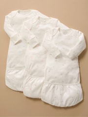 Purebaby Off White Bear Print Sleepsuit  3 Pack - Image 1 of 6