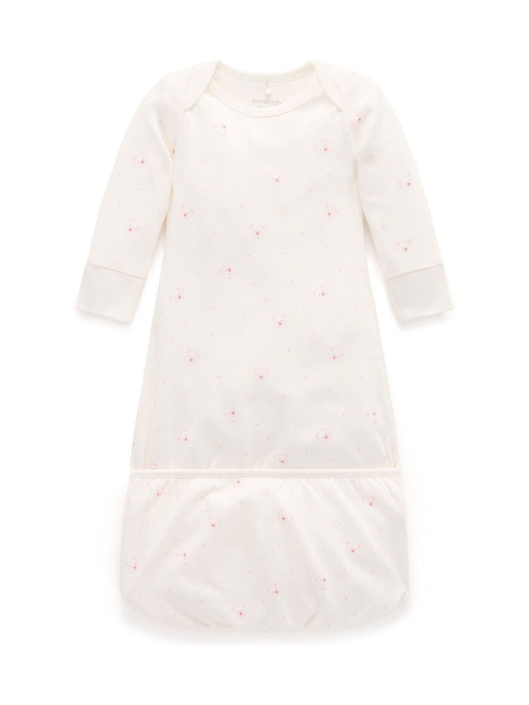 Purebaby Off White Bear Print Sleepsuit  3 Pack - Image 2 of 6