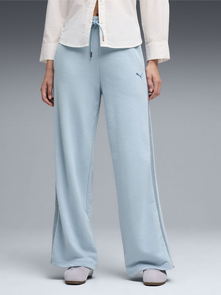 Puma Blue Her High Waist Wide-Leg Joggers - Image 1 of 5 Puma Blue Her High Waist Wide-Leg Joggers - Image 1 of 5