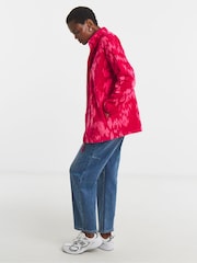 JD Williams Pink Zip Through Longline Fleece - Image 3 of 4