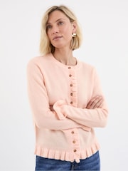 JD Williams Pink Frill Knit Cardigan - Image 2 of 4