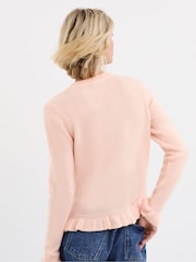 JD Williams Pink Frill Knit Cardigan - Image 3 of 4