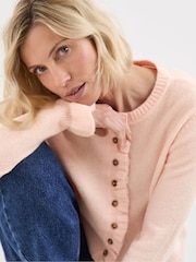 JD Williams Pink Frill Knit Cardigan - Image 4 of 4