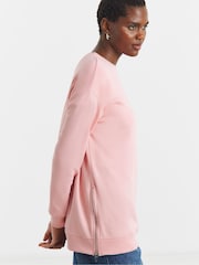 JD Williams Pink Side Zip Longline Sweater - Image 1 of 4