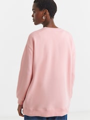 JD Williams Pink Side Zip Longline Sweater - Image 2 of 4