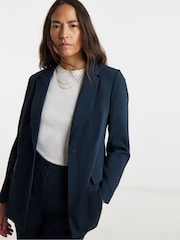 JD Williams Blue Tailored Single Breasted Blazer - Image 1 of 4