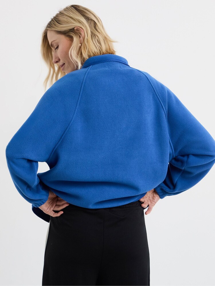 JD Williams Blue Nylon Pocket Zip Up Fleece Jacket - Image 2 of 4