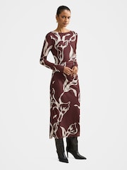 Forever New Brown Ally Petite Long Sleeves Midi Dress - Image 4 of 4