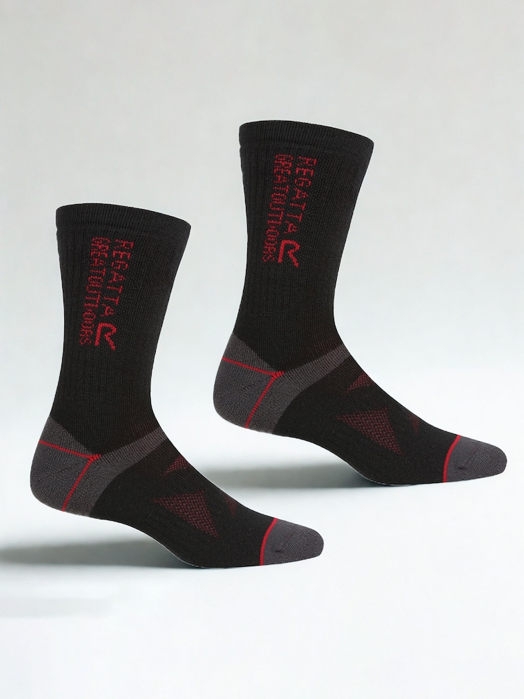 Regatta Black Wool Hiker Socks 2 Pack - Image 1 of 1 Regatta Black Wool Hiker Socks 2 Pack - Image 1 of 1