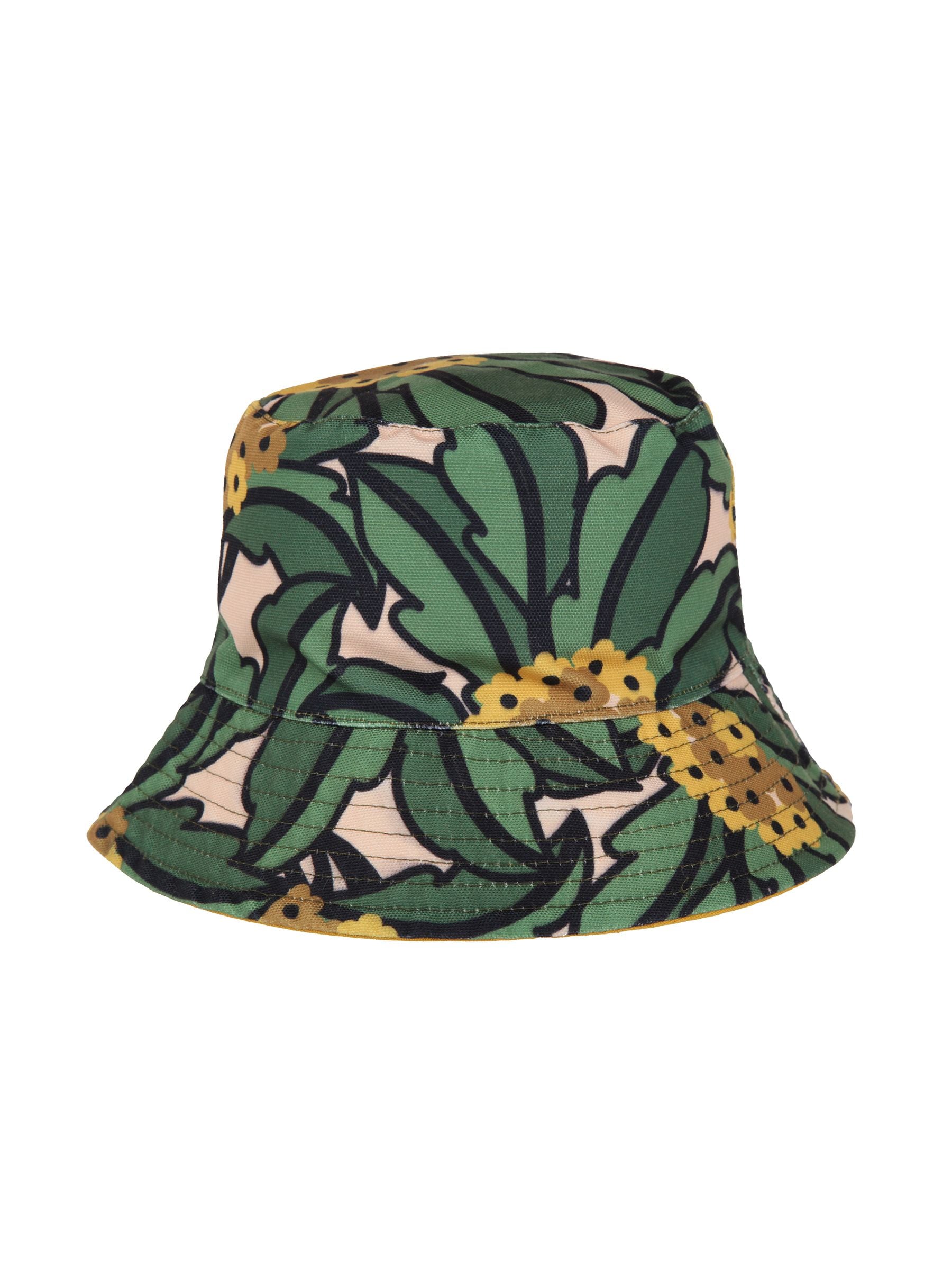 Regatta Women's Orla Kiely Reversible Floral to Block Colour Bucket Hat in Green | Size: Small/Medium - Image 3