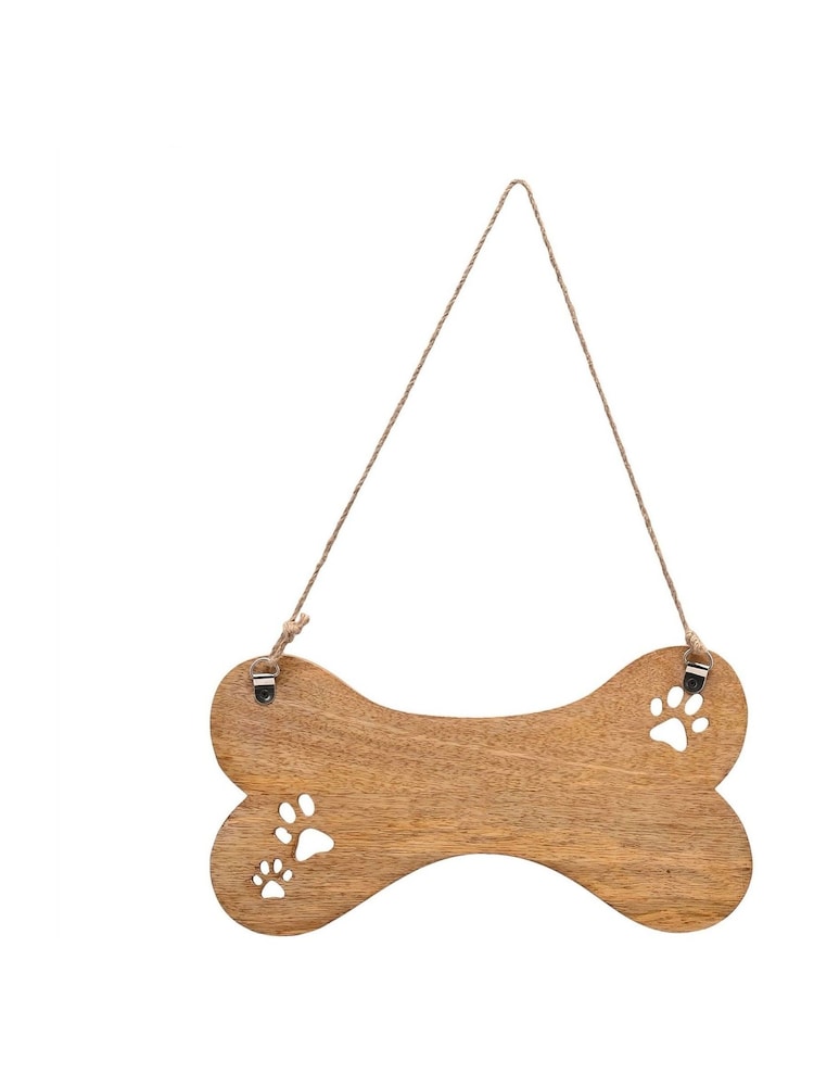 Widdop Brown Paw Prints Mango Wood Dog Lead Holder - Image 2 of 3