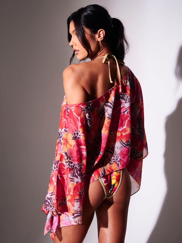 Animal - Poncho transparente con estampado de remolinos de South Beach para la playa. - Imagen 2 de 6