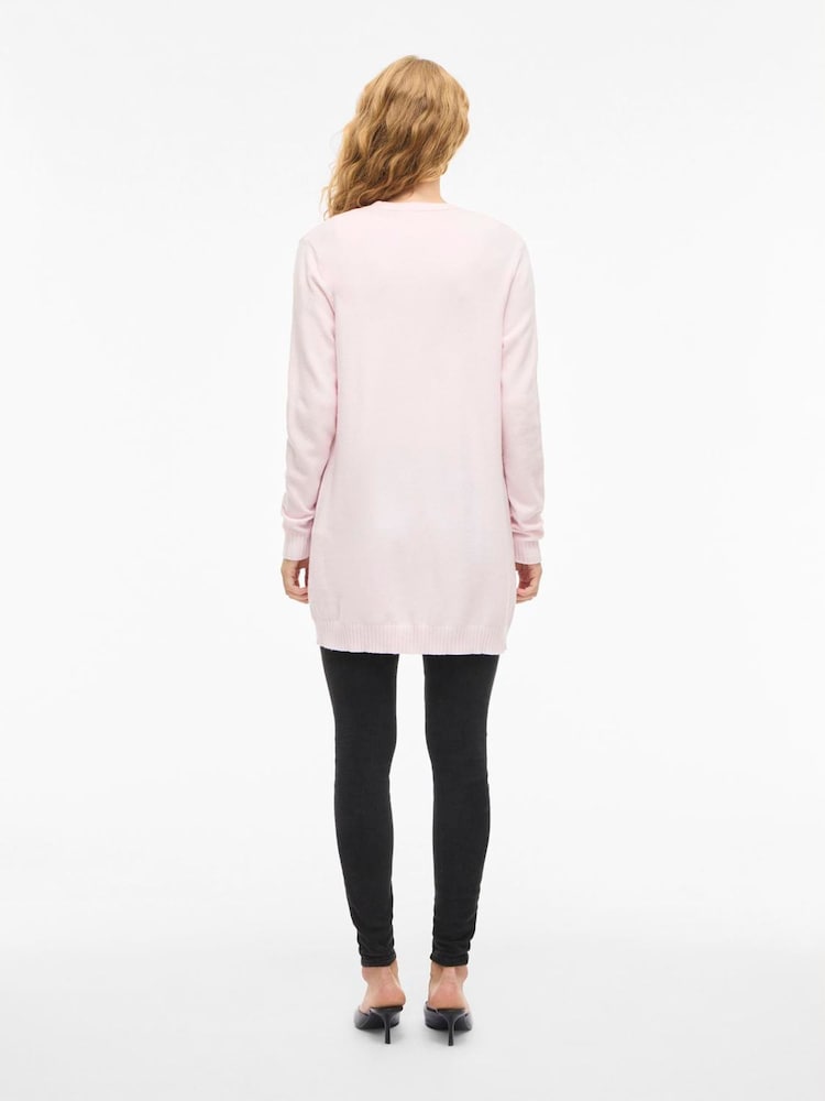 VILA Pink Long Sleeve Lightweight Knit Cardigan - Image 2 of 6