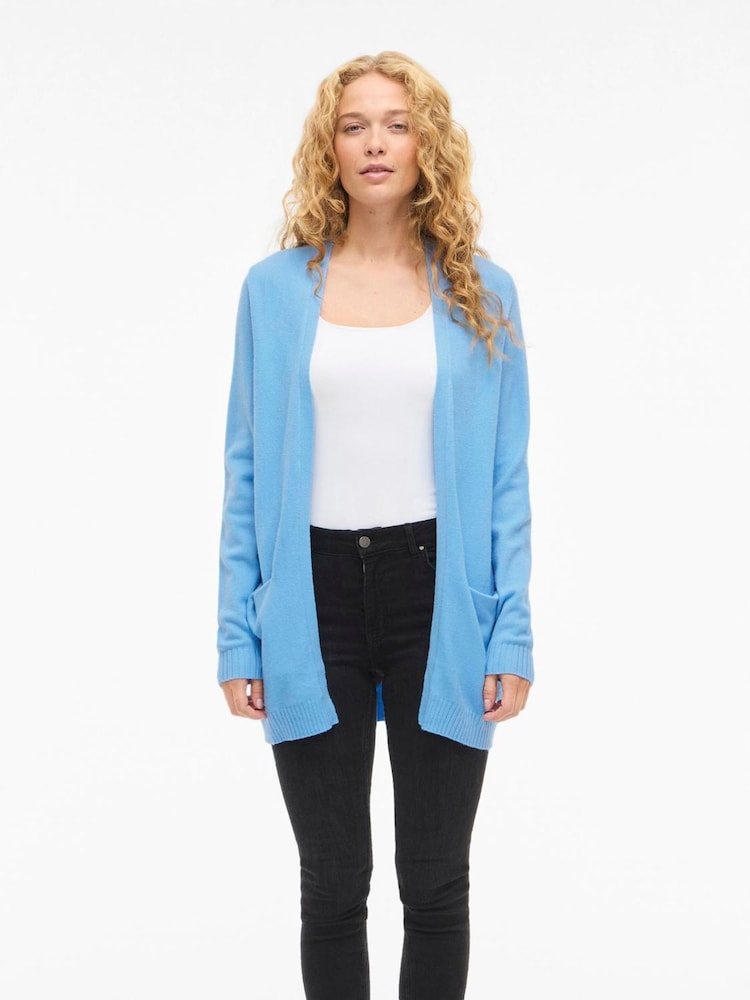 VILA Sky Blue Long Sleeve Lightweight Knit Cardigan - Image 1 of 5