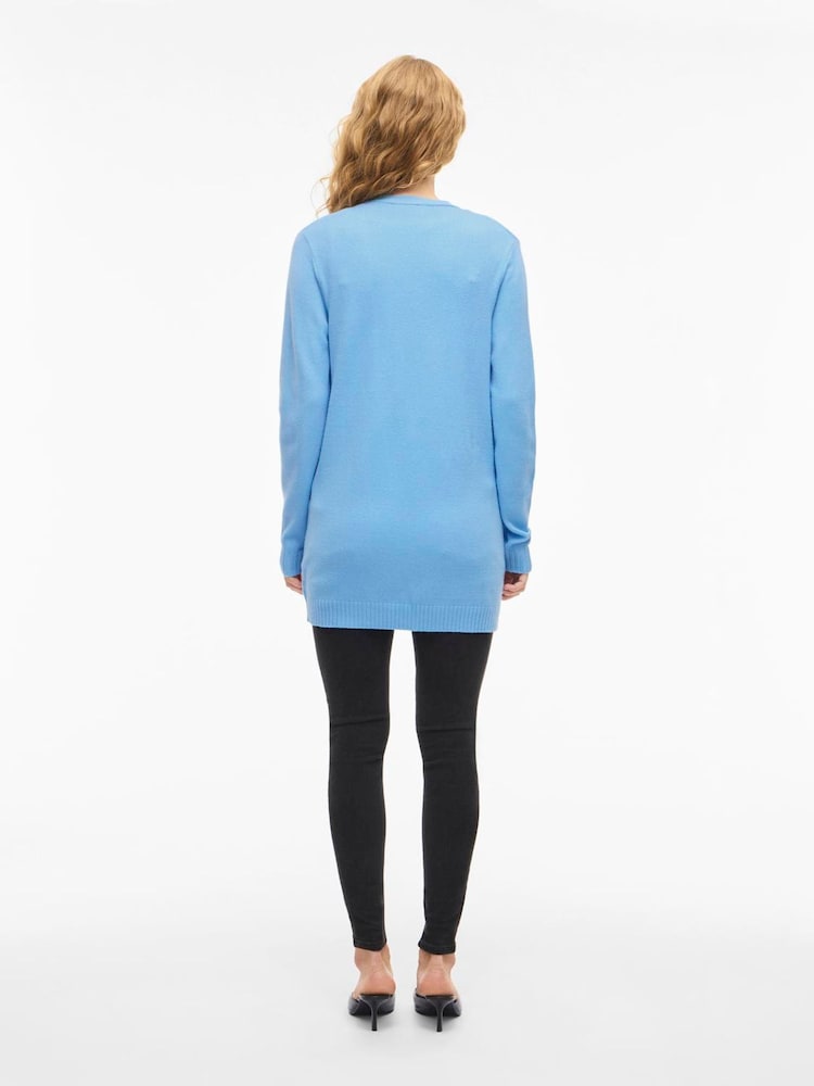 VILA Sky Blue Long Sleeve Lightweight Knit Cardigan - Image 2 of 5