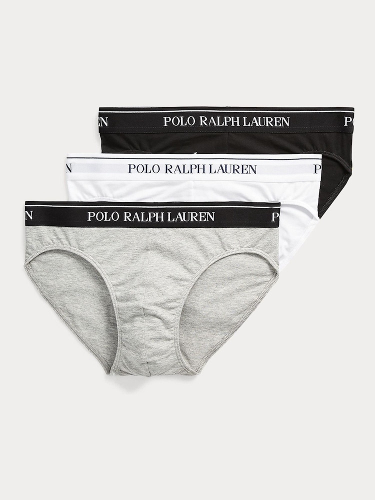 أبيض - Polo Ralph Lauren Low Rise Briefs 3 Pack - صورة 1 من 5