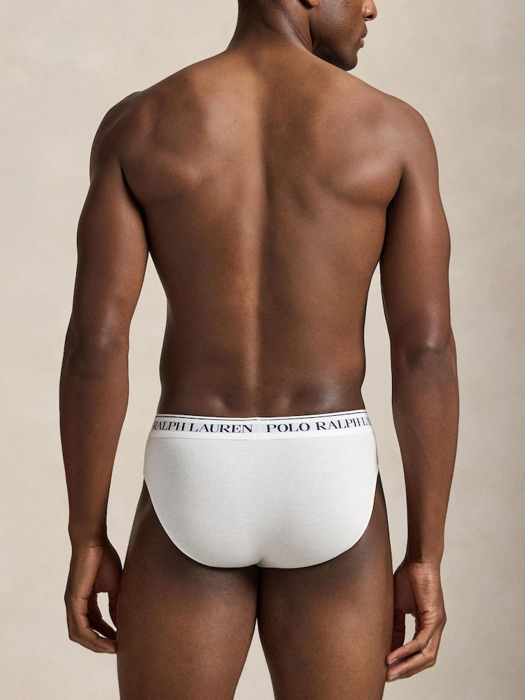 أبيض - Polo Ralph Lauren Low Rise Briefs 3 Pack - صورة 5 من 5