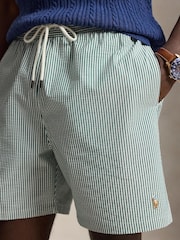 Polo Ralph Lauren Green Traveller Seersucker Swim Shorts - Image 4 of 6