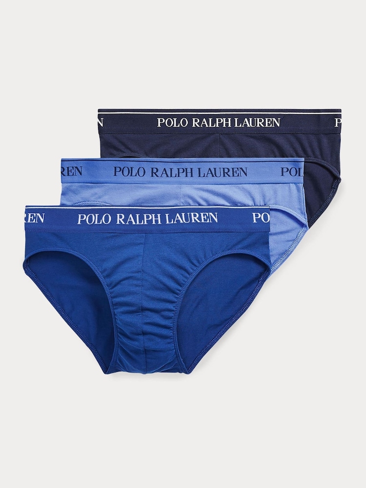 أزرق - Polo Ralph Lauren Low Rise Briefs 3 Pack - صورة 1 من 5