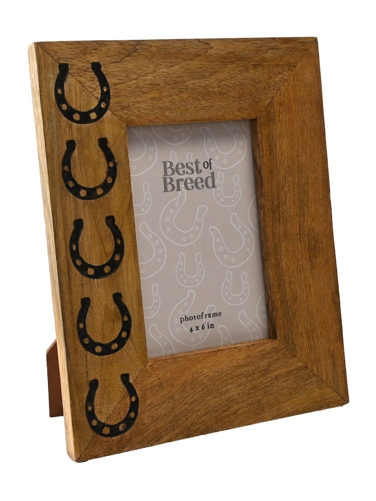 Widdop Brown Mango Wood Horseshoe Icon Photo Frame - Image 1 of 2 Widdop Brown Mango Wood Horseshoe Icon Photo Frame - Image 1 of 2