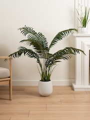 Scottish Everlastings Ltd Green Artificial Palm with Grass in Ceramic Pot - Image 1 of 3