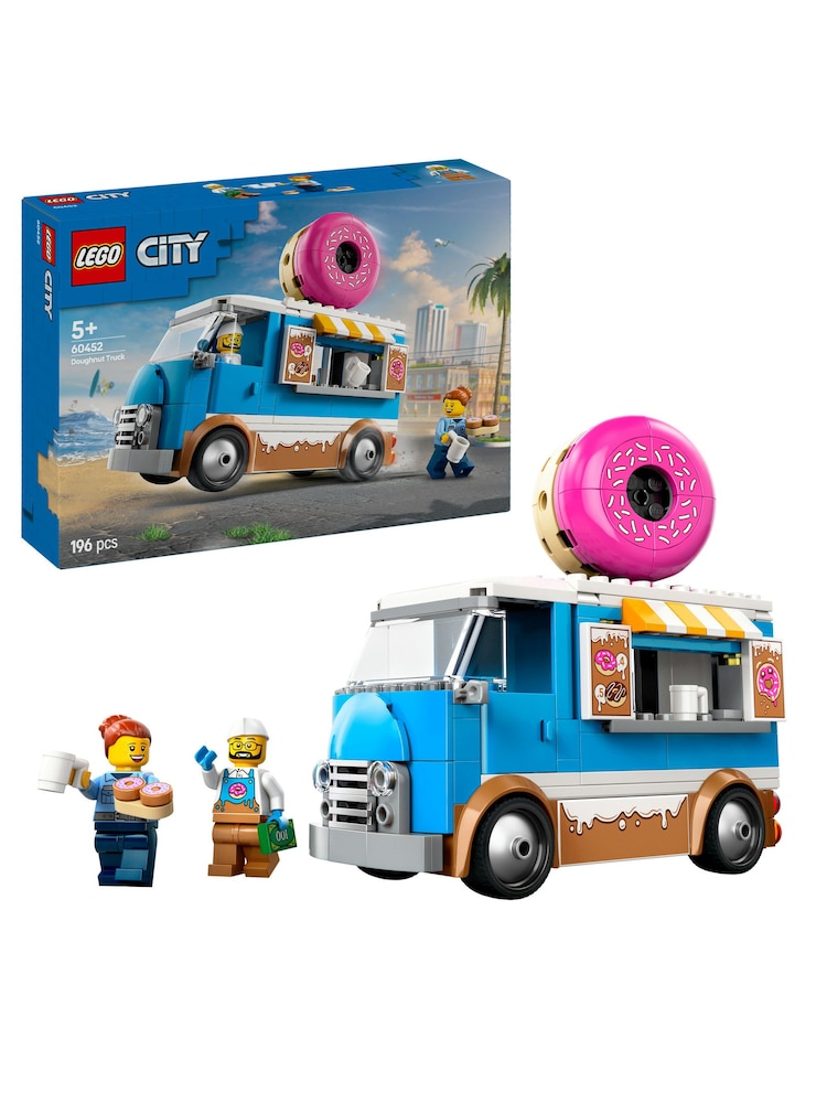 LEGO City Doughnut Truck Toy, Set with 2 Minifigures 60452 - Image 1 of 8