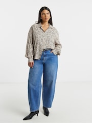 Simply Be Brown Spun Viscose Shirt - Image 3 of 4