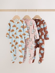 Blue Brunch - Pijamale Baby cu fermoar dublu, pachet de 3 (0luni -3ani) - Imaginea 1 din 8