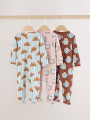 Blue Brunch - Pijamale Baby cu fermoar dublu, pachet de 3 (0luni -3ani) - Imaginea 2 din 8