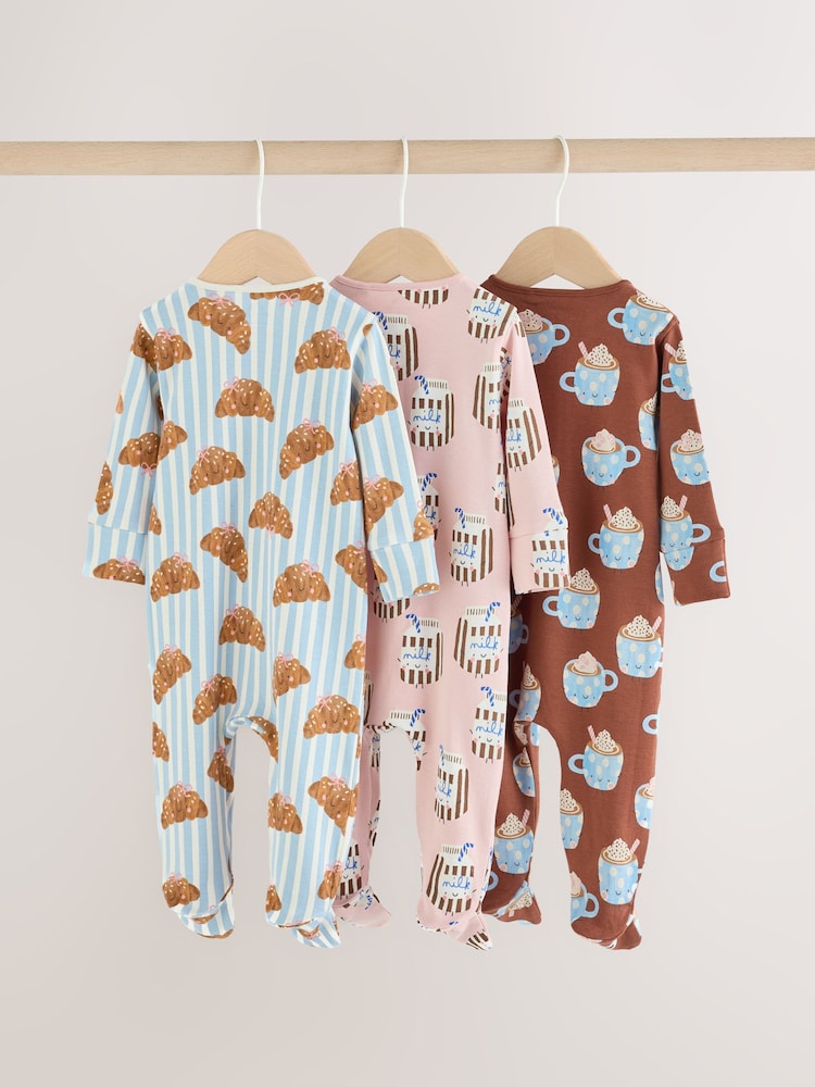 Blue Brunch - Pijamale Baby cu fermoar dublu, pachet de 3 (0luni -3ani) - Imaginea 2 din 8