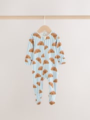 Blue Brunch - Pijamale Baby cu fermoar dublu, pachet de 3 (0luni -3ani) - Imaginea 3 din 8