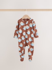 Blue Brunch - Pijamale Baby cu fermoar dublu, pachet de 3 (0luni -3ani) - Imaginea 5 din 8