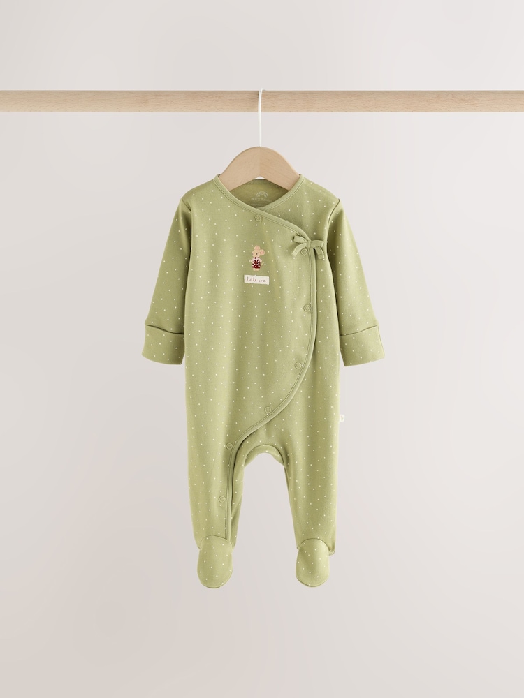 Pink/Green Bunny Wrap Baby Sleepsuits 3 Pack (0mths-3yrs) - Image 2 of 9 Pink/Green Bunny Wrap Baby Sleepsuits 3 Pack (0mths-3yrs) - Image 2 of 9