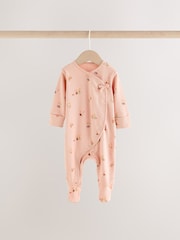 Pink/Green Bunny Wrap Baby Sleepsuits 3 Pack (0mths-3yrs) - Image 3 of 9