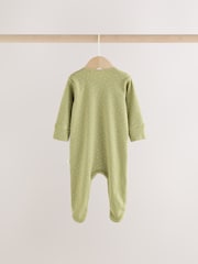 Pink/Green Bunny Wrap Baby Sleepsuits 3 Pack (0mths-3yrs) - Image 5 of 9