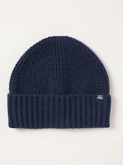 FatFace Navy Waffle Beanie - Image 1 of 3