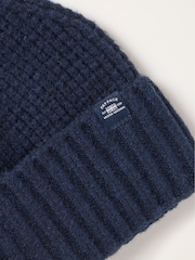 FatFace Navy Waffle Beanie - Image 3 of 3