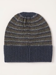 FatFace Leo Navy Stripe Beanie - Image 2 of 3