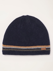 FatFace Luca Navy Waffle Beanie - Image 1 of 3