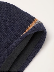 FatFace Luca Navy Waffle Beanie - Image 3 of 3