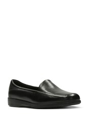 Clarks Black Georgia Leather Shoes - Image 3 of 7