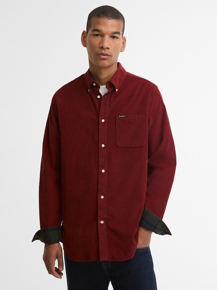 Barbour® Burgundy Red Ramsey Tailored Cord Shirt - Image 1 of 5