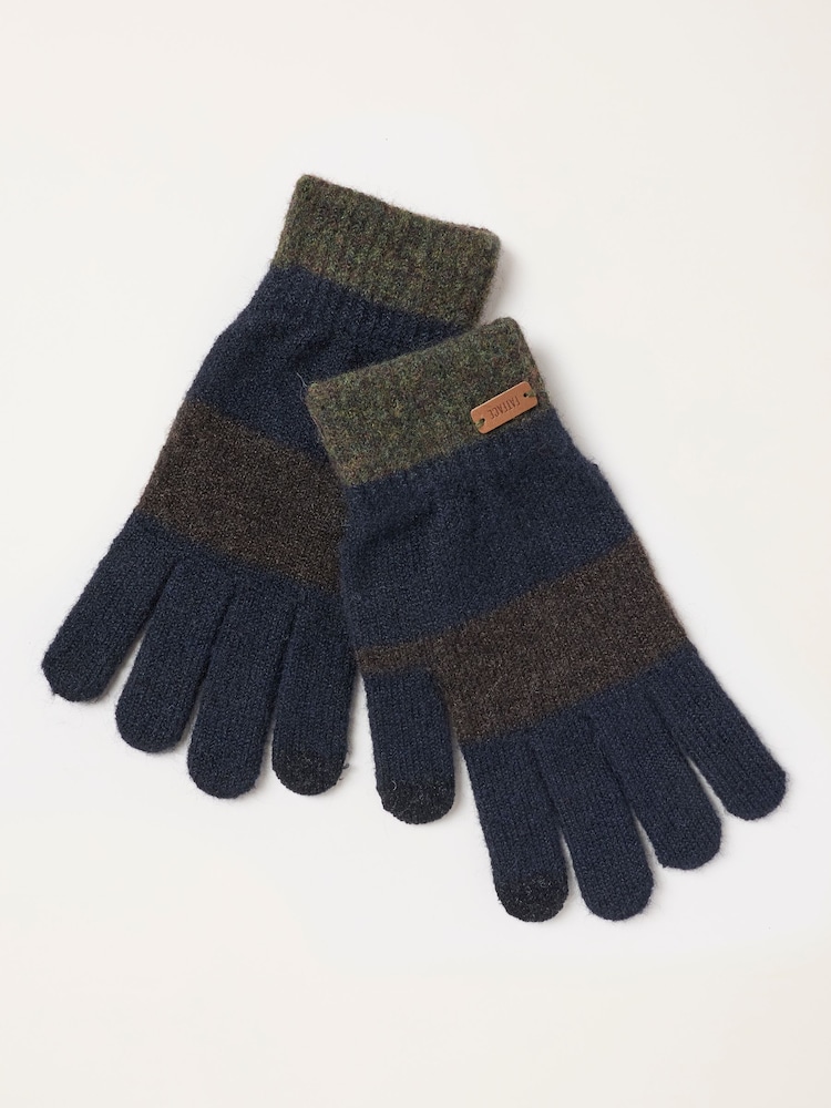 FatFace Navy Leo Gloves - Image 1 of 3 FatFace Navy Leo Gloves - Image 1 of 3