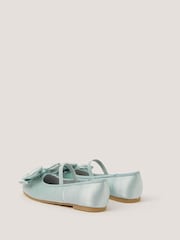 Monsoon Green Bow Satin Ballet Flats - Image 3 of 3