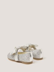 Monsoon Silver Glitter Bow Mary Jane Ballet Flats - Image 3 of 3