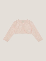 Monsoon Pink Baby Emilia Lace Scallop Cardigan - Image 1 of 3