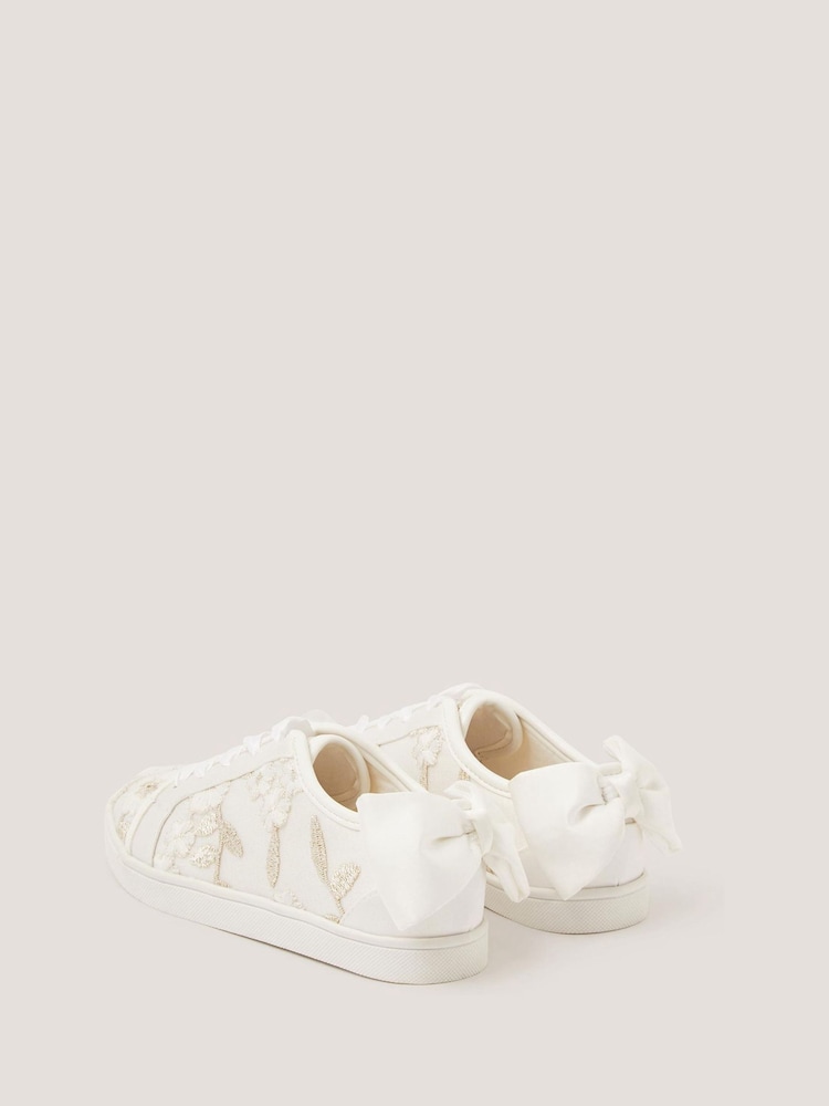 Monsoon White Floral Embroidered Trainers - Image 2 of 2 Monsoon White Floral Embroidered Trainers - Image 2 of 2