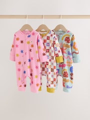 Bright Star Two Way Zip Baby Sleepsuits 3 Pack (0mths-3yrs) - Image 1 of 9